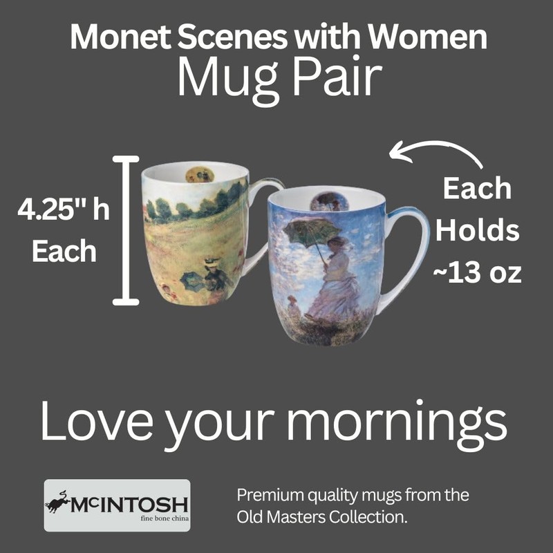 McIntosh Monet Scenes with Women Fine Bone China Set of