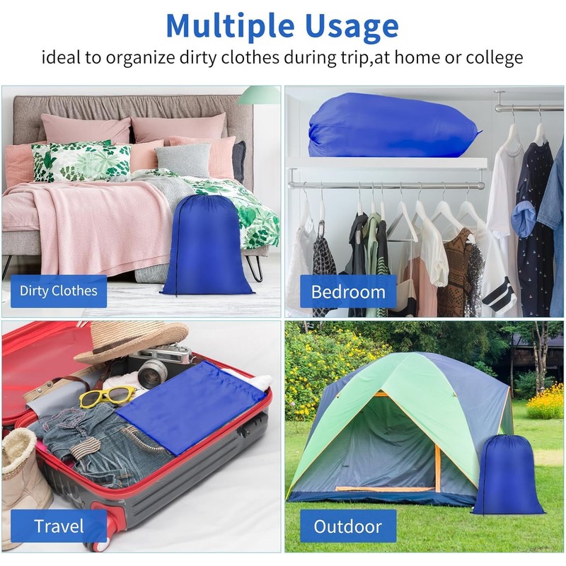 OTraki 24x32 inch Heavy Duty Laundry Bag 2 Pack Drawstring