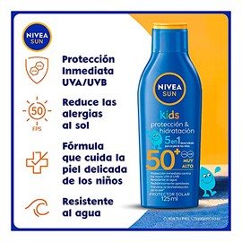 Protector Solar NIVEA SUN Kids FPS 50  Sunscreen Lotion SPF 50, Fragrance-Free 125ml                                                                  