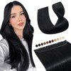 Elailite Real Hair Clip-In Extensions, 1 Weft, #1 Black, 50
