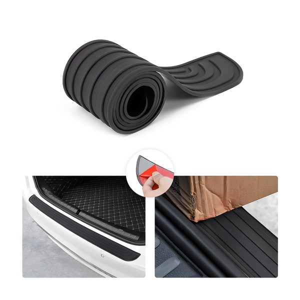 Car Rear Bumper Protector Guard, Anti-Scratch Abrasion Rubber Trunk Door