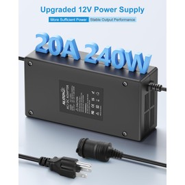 ALITOVE AC to DC Converter 110V to 12V 20.8A 250W(Pro Max) Car Plug to Wall Plug Adapter 120V AC to DC 12 Volt 20A 15A 10A Power Supply Adapter for Car Refrigerator Tire Inflator Vacuum Cleaner