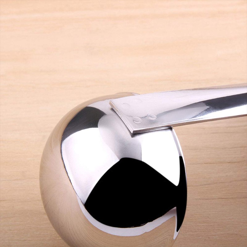 Soup Ladle Stainless Steel Professional Serving Ladle Bottom Ladle with