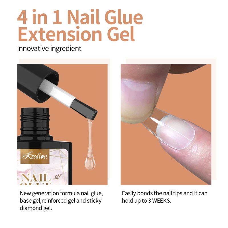 Kredioo Gel X Nail Extension Kit, 500Pcs Acrylic Nail Tips