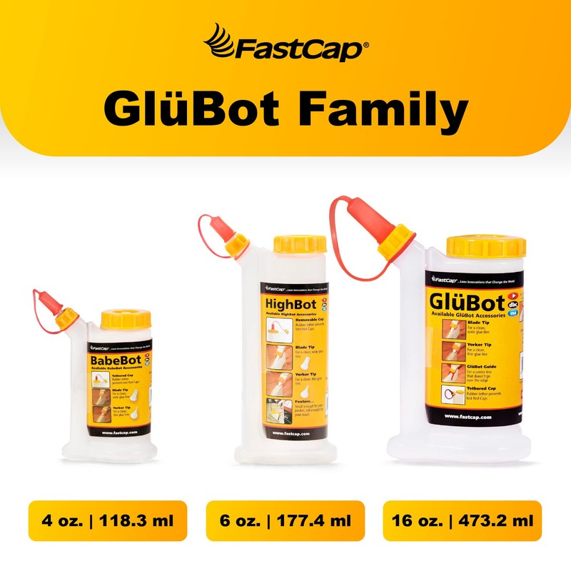 FastCap 6oz Glue Bottle, with 2-chamber No-Drip system. Each bottle