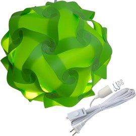 Lightingsky DIY IQ Jigsaw Puzzle Lamp Shade Ceiling Pendant Lampshade Kit with 15 Feet Hanging Cord (Green, M-10 inch)
