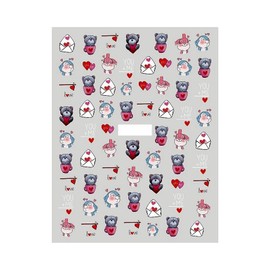 Generic Heart Love Nail Stickers Love Bear Rose Keys Valentine Day Nail Decals 533 Nail Wraps Art Stickers Manicure Supplies for Women for Home Nails Full Long Lasting Easy Apply and Remove