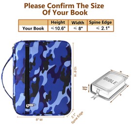 Octsky Bible Book Covers for Boys, Kids Bible Case Bible Protective with Pocket, Camo-2