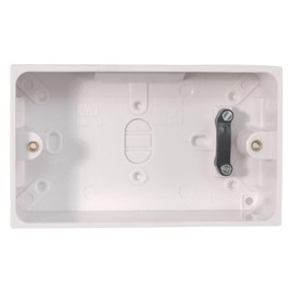 kenable Surface Mount Back Box Pattress Box 2 Gang 47mm with Cable Holder