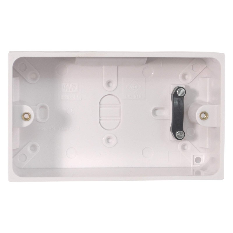 kenable Surface Mount Back Box Pattress Box 2 Gang 47mm