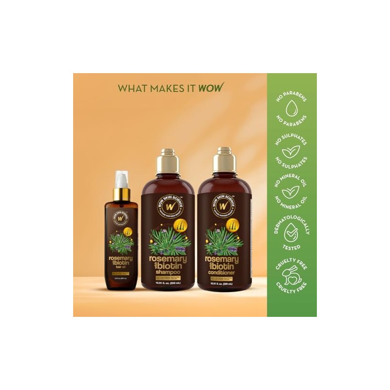 WOW Skin Science Champú De Romero Con Biotina De 16.9