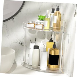 iplusmile Multi-tier Transparent Acrylic Corner Organizer for Bathroom and Vanity Sturdy Storage Shelf Space-saving Design for Makeup and Toiletries