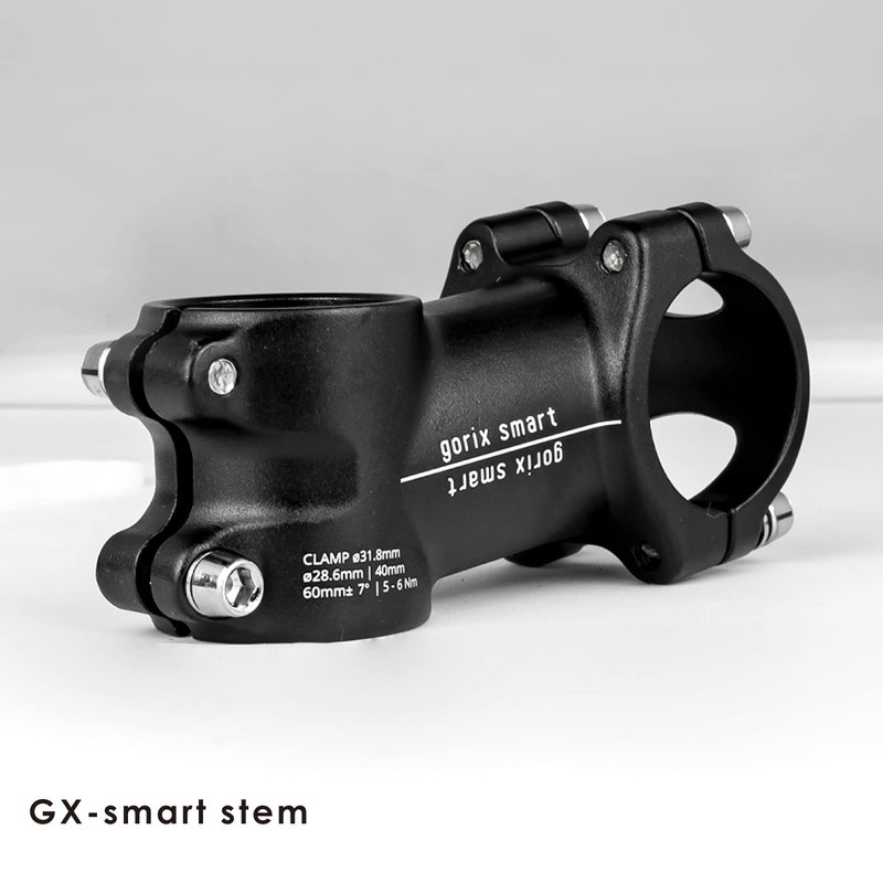 GORIX Bicycle Stem, Smart, Lightweight, Matte Black, 1.2 inches (31.8