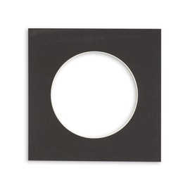 6x6 Mat Bevel Cut for 3x3 Photos - Precut Black Circle Shaped Photo Mat Board Opening - Acid Free Matte to Protect Your Pictures - Bevel Cut for Family Photos, Pack of 1 Matboard Show Kit With Acid