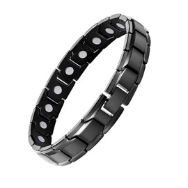 FeracoPulsera magnética para hombres pulsera de tratamiento magnético de acero de titanio, con herramientas de tamaño