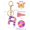 [Looking] Women Keychain Cute Fashion Alphabet Key Ring Pink Initial