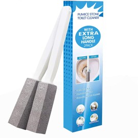 GOTOTOP Limpiador de Inodoro de Piedra de 2 Uds con Largo, Cepillo Limpiador de Inodoro de Piedra Pómez para Limpieza de Baño y Cocina