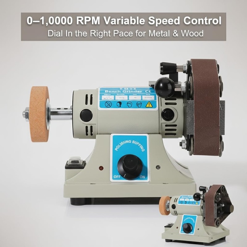 110V Wet Mini Belt Sander, 2.5A Variable Speed 0–10,000 RPM,