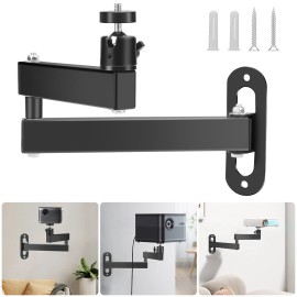 EeeKitOnline Foldable Projector Wall Ceiling Mount Bracket 360° Rotating 1/4" Screw Aluminum