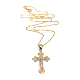 Cross Necklace 17.2 Inches Beautiful Silver Plated Jesus Pendant