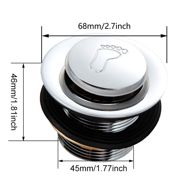 Tip Toe Style Bathtub Drain Stopper with A Flexible Water