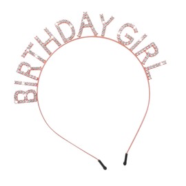 Sibba 1 PC Crown Happy Birthday Headbands Decorations Princess Rhinestone Sparkling Hair Hoop Band Outfit Queen Party Tiaras Headpiece Women Girl Costume Props Dress Up Hairstyle Accessories