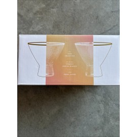 Anthropologie Zaza Stemless Martini Glasses, Set of 2, Brand New in Box