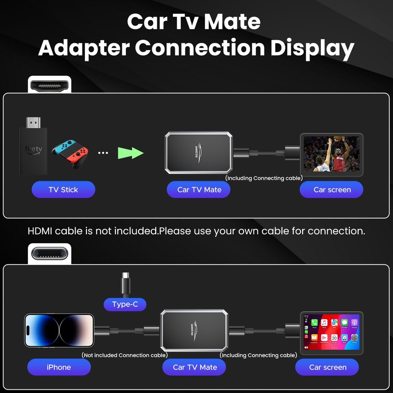 LAMTTO Car TV Mate Pro and Wireless CarPlay Adapter –