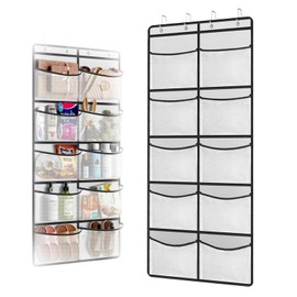 SHENGYIG Wall Organiser, 10 Large Pockets Organiser Hanging, Hanging Storage, Storage Bag with 4 Metal Hooks, Hanging Bag for Bathroom, Kitchen, Bedroom