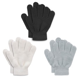 YukiniYa Kids Winter Gloves 1-5Pairs Magic Knit Warm Stretch Full Fingers Gloves for Boys Girls Toddler Children 1-15 Years