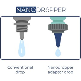 NANODROPPER SIZE 14 Adaptor for Eyedrop Bottles - Volume Reducing Adaptor to Extend Bottle Life