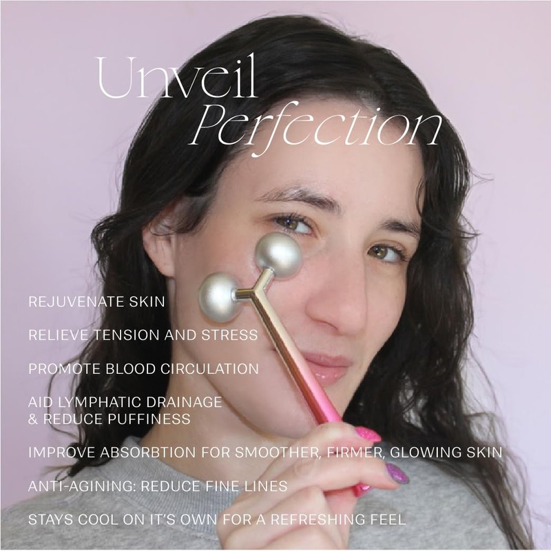 Ivy mwein Facial and Body Color Roller Massager, Y-Shaped Cooling