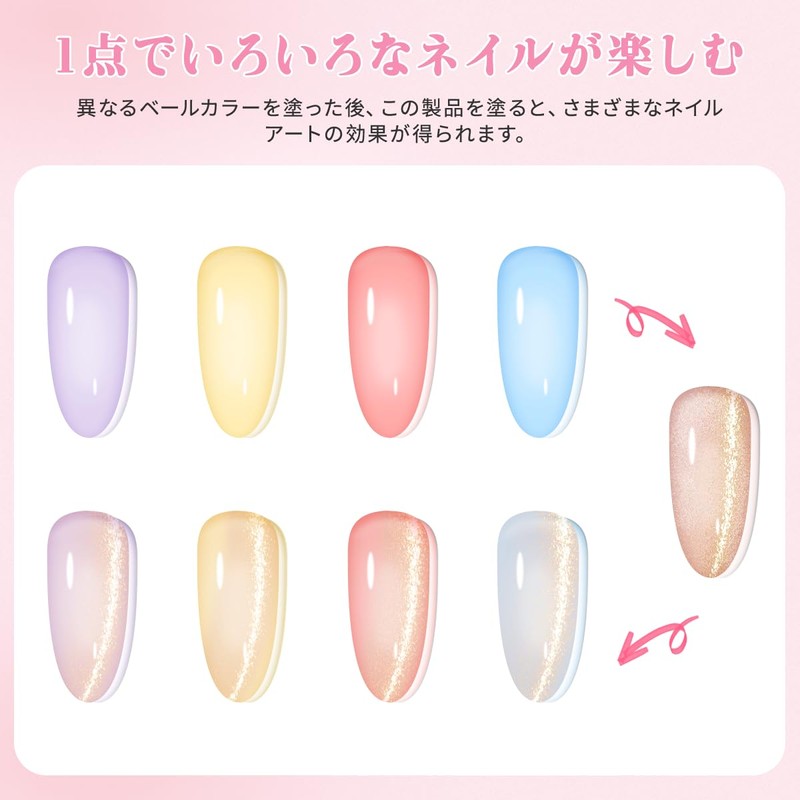 Biutee Magnetic Nail Gel Nail Color Gel, Cat Eye, Cat