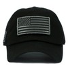 American Flag Black Hat Detachable Patch Micro Mesh Tactical Cap