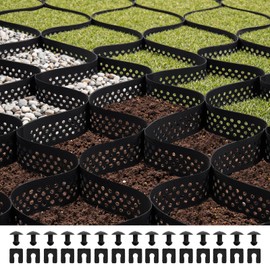 VEVOR Gravel Grid, 3 Inch Depth, 24.93 x 9.52 FT / 7600 x 2900 mm, 1880 LBS Per Sq ft Grass Ground Retainer, Permeable Geo Grids Driveway Stabilization, for Garden, Patio, Walkway, RV Parking Slopes