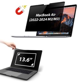 AJPARTS UK Magnetic Privacy Screen for mac book Air 13.6” 2022 M2 - Removable & Reversible Anti-Slip Laptop Filter with Anti Glare & Blue Light Reduction
