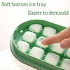 Pressable Ice Cube Tray with 21 Compartments, Green, Easy Ice
