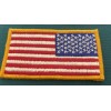 American Flag Right Sleeve Biker/Military Embroidered Patch W/ Gold Border