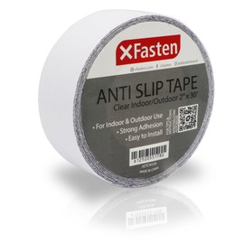 XFasten Anti Slip Tape Clear, 2-Inch by 30-Foot, Non-abrasive Waterproof Stair Tread Grip Traction Tape, Translucent