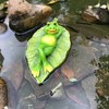 Ruerlity Floating Frog on Leaf for Garden Pond Decor Swimming
