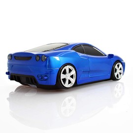 ECOiNVA Wireless Sports Car Mouse Optical 2.4G Nano USB AA Battery Desktop Laptop Mice (Blue)