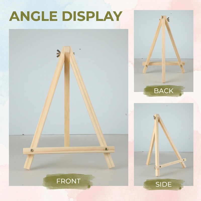 4 Pack Tabletop Wooden Easels, 11.8 Inch Adjustable Foldable