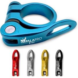 IMPALAPRO Quick Release Seatpost Clamp - Bike Seat Lock Clamp 7075CNC (Blue, 31.8 mm)
