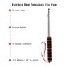 Telescopic Flag Pole, 2m/2.5 Meters Outdoor Flagpole Stainless Steel Telescopic