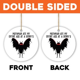 MAIANEY Mothman Ate My Entire Ass Ornament Funnt Mothman Christmas Ornaments Mothman is My Boyfriend Cryptid Mothman Ornament Funny Mothman Gifts Christmas Tree Decorations Xmas Hanging Ornaments