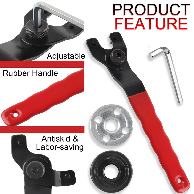 JONMON Grinder Wrench, Universal Adjustable Lock-Nut Pin Angle Spanner with
