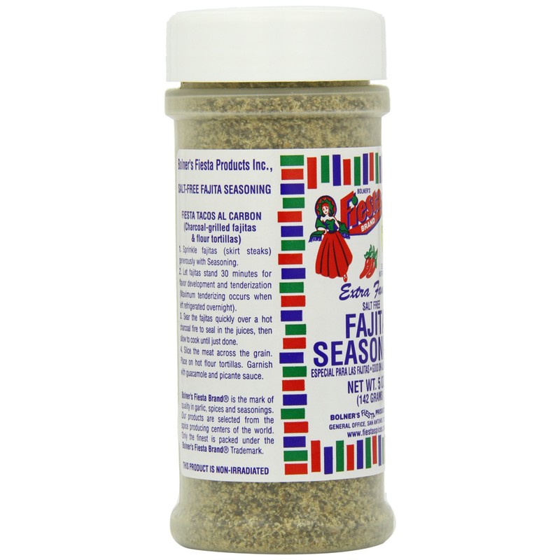Fiesta Seasoning Fajita Salt Free, 5-Ounce (Pack of 6)