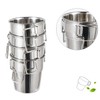 Stainless Steel Camping Mugs, 4pcs Camping Coffee Cup with Foldable