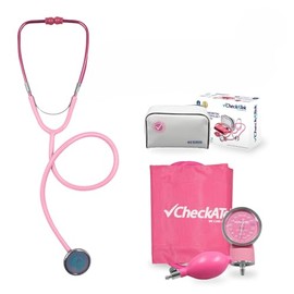 Checkatek Kit Baumanómetro Aneroide y Estetoscopio para Adulto, Medidor de Presión Manual con Brazal de Nylon, Estetoscopio Tradicional, Estuche de...