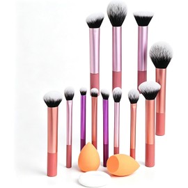Brochas de Maquillaje Profesional 15 Set,Face Base Set,Maquillaje con Esponja Multifuncional,Kit Brochas de Maquillaje para Sombra Ojos en Polvo Base Maquillaje,un set para maquillar todo el rostro.